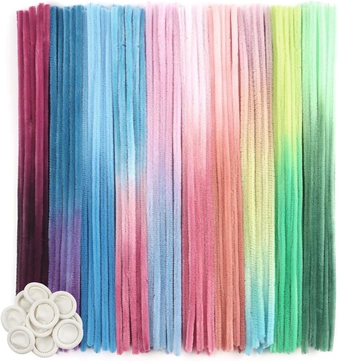 100 Stuks Chenille Pijpenragers in Kleurverloop 30cm x 6mm voor Creatieve DIY Decoraties en Knutselprojecten