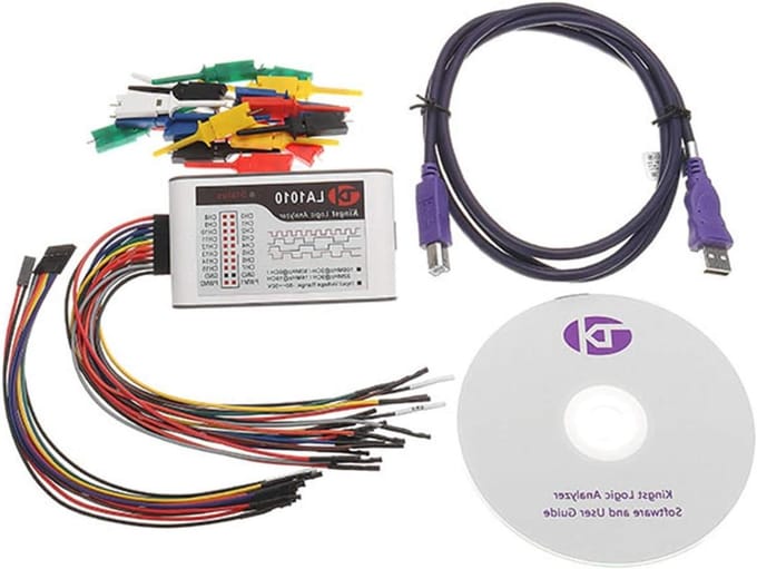 Logica Analysator - Test Instrument - Elektronica Debuggen - 16 Kanalen - 100M Sample Rate - Grijs