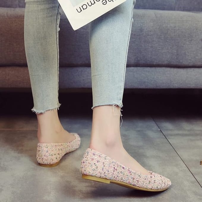 OmGoods - Dailygoody - Ballet Flats - Dames Schoenen - Roze - Slip on