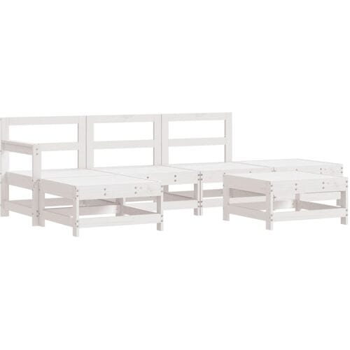 vidaXL - 6-delige - Loungeset - massief - grenenhout - wit