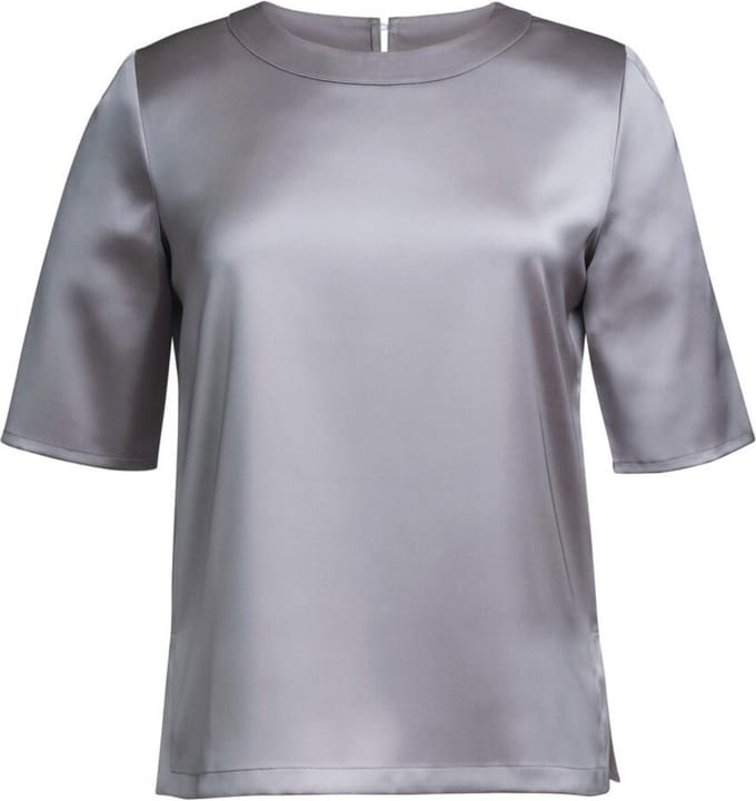 Blouse Dames 46 EU (18 UK) Brook Taverner Ronde hals Korte mouw Grey 97% Polyester, 3% Elasthan