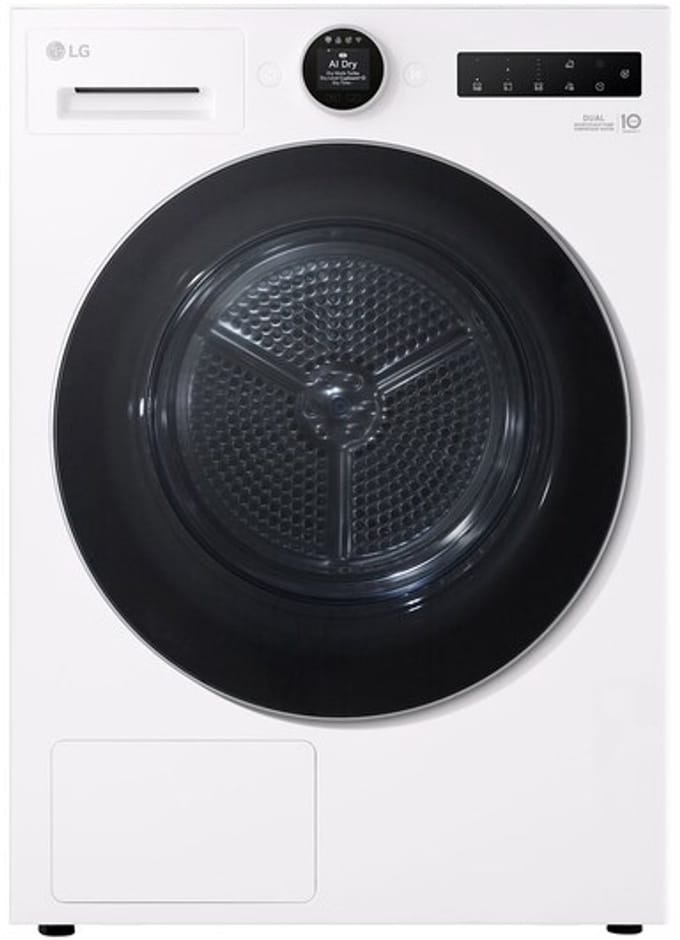 9kg Warmtepomp droger Wit | Zelfreinigende condensor | Eco Hybrid™ | Sensor Dry | LG NL - RT90X8