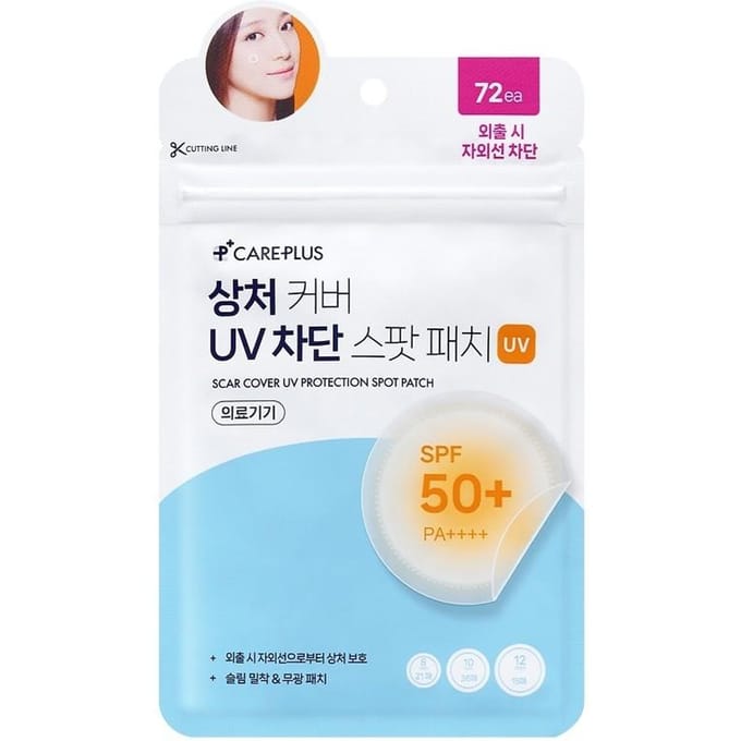 Care Plus SkiN WouNd Cover Uv BlockiNg Spot Patch 72 Stuks N white