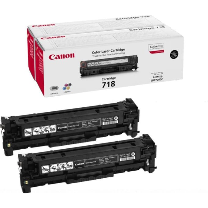 Canon 718 Tonercartridge - Zwart / 2 stuks