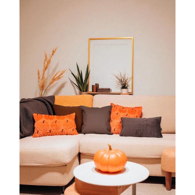 NOVÉE Sierkussen furry pumpkin oranje | 45 x 45 cm | polyester