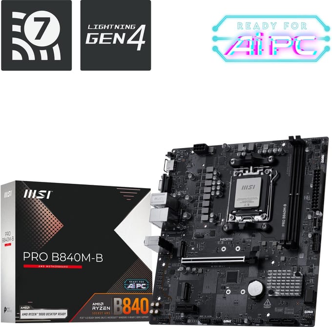 MSI PRO B840M-B moederbord AMD B840 Socket AM5 micro ATX