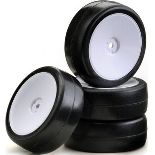 Absima 1:10 Toerwagen Complete wielen Slick Schijf Wit 4 stuk(s)
