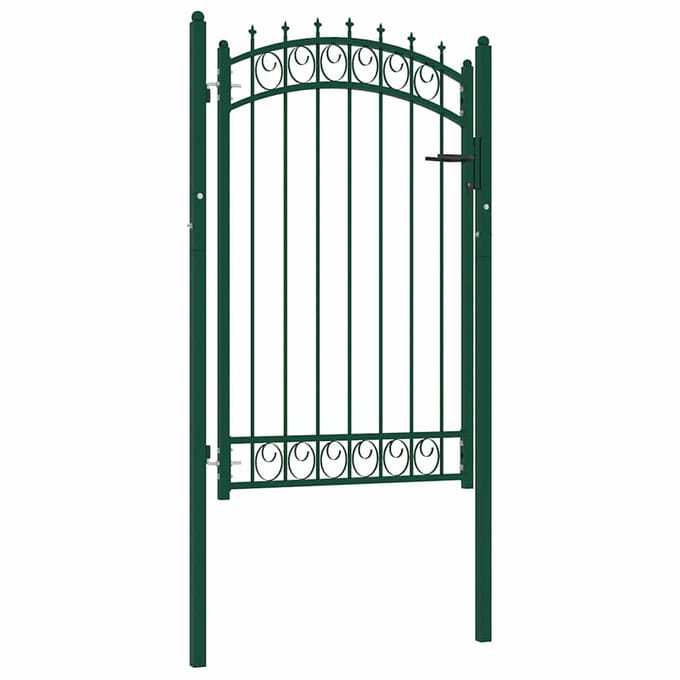 vidaXL - Poort - met - speerpunten - 100x150 - cm - staal - groen