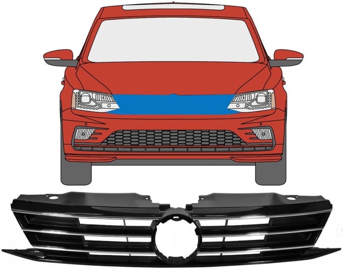 Grill voor Volkswagen Jetta 2015-2018