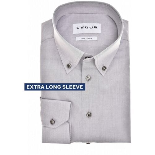 Ledûb Overhemd Extra Long Sleeve Button-Down Mouwlengte 7 Licht Grijs / male