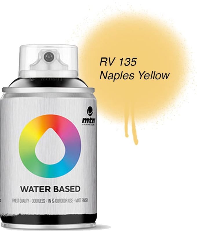 MTN Beige Gele Waterbasis Spuitverf - 100ml graffiti spray-paint geschikt voor kinderen