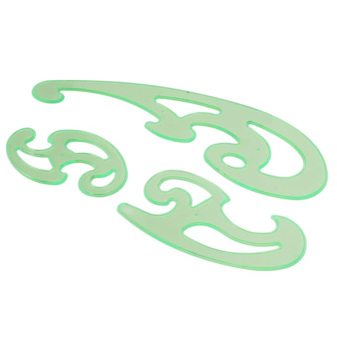 3 Stuks Curve Liniaal Multifunctioneel Flexibel Plastic Wolkvorm Franse Curve Liniaal Tekensjabloon green