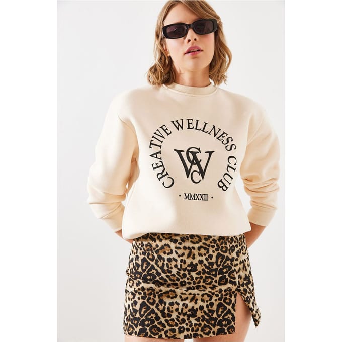 Crewneck Katoenen Sweatshirt met Motto-print