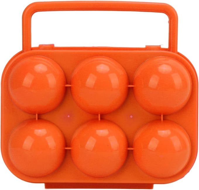 Eierbox 6 Roosters - Eierhouder Koffer - Veilig Vervoer Eieren - Compact Ontwerp - 14x10x7 cm - Oranje