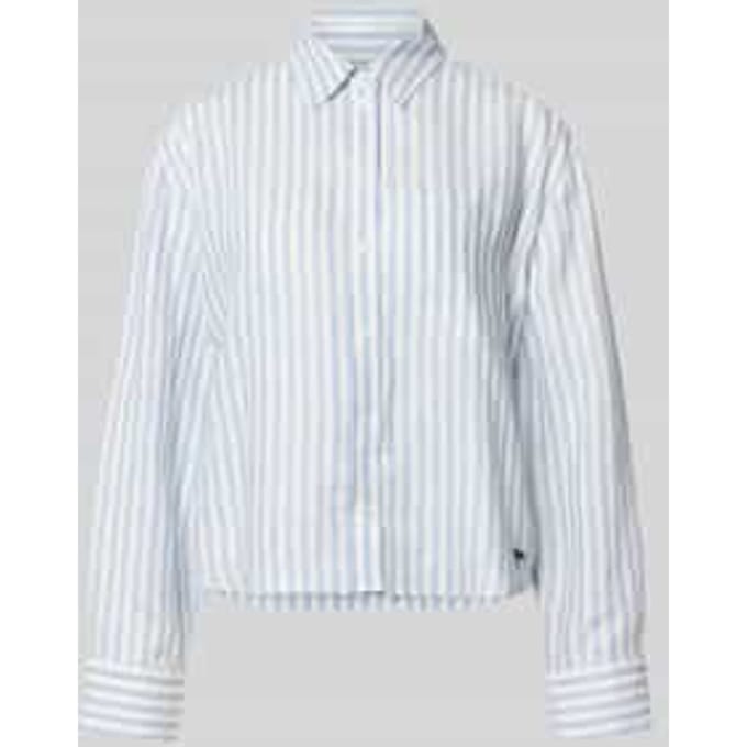 boxy fit linnen blouse met all-over motief model 'ALBATRO'