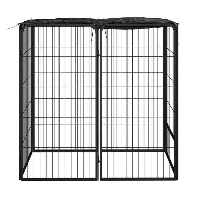 vidaXL - Hondenkennel - 6 - panelen - 50 - x - 100 - cm - gepoedercoat - staal - zwart