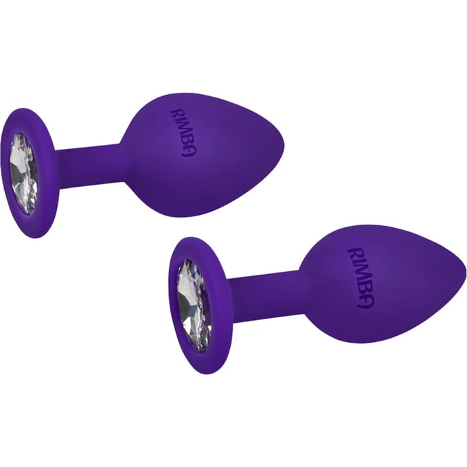 Rimba - Berlin - Bling Buttplug - Set Met 2 Buttplugs Met Kristal - Paars
