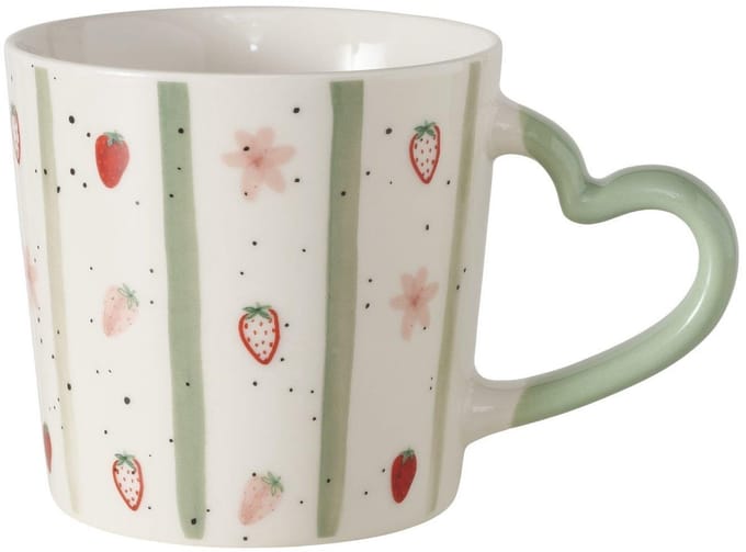 Boltze Home mok aardbei porselein 370ml multicolor vaatwasserbestendig.