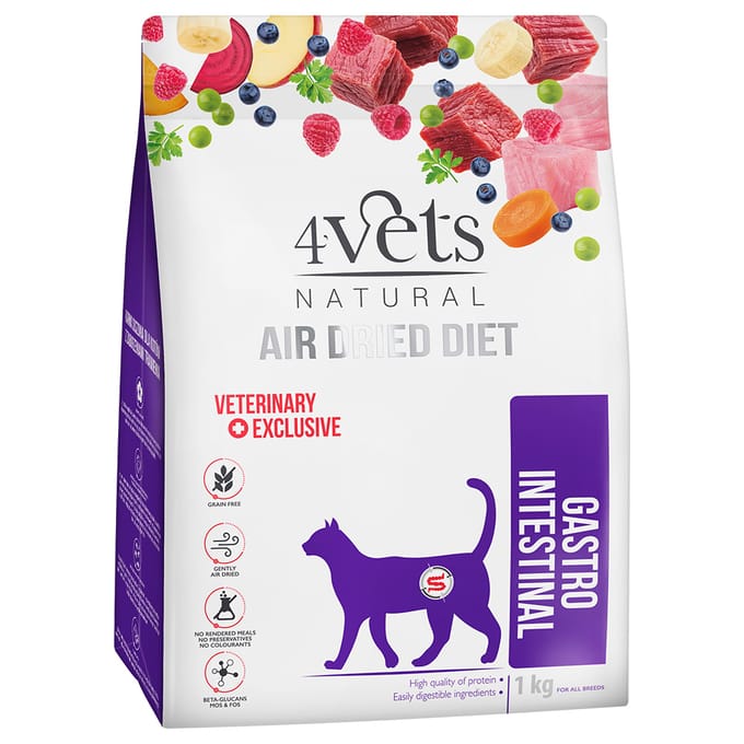 1kg 4vets gastro intestinal droogvoer voor katten