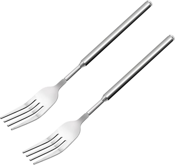 2x Uitschuifbare Metalen Vorken Set, Telescopisch & Verstelbaar tot 63cm