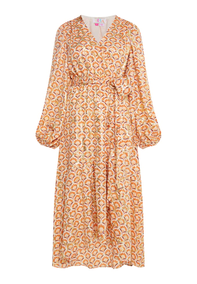 IZIA Maxi-jurk met print Dames Wol Wit Veelkleurig
