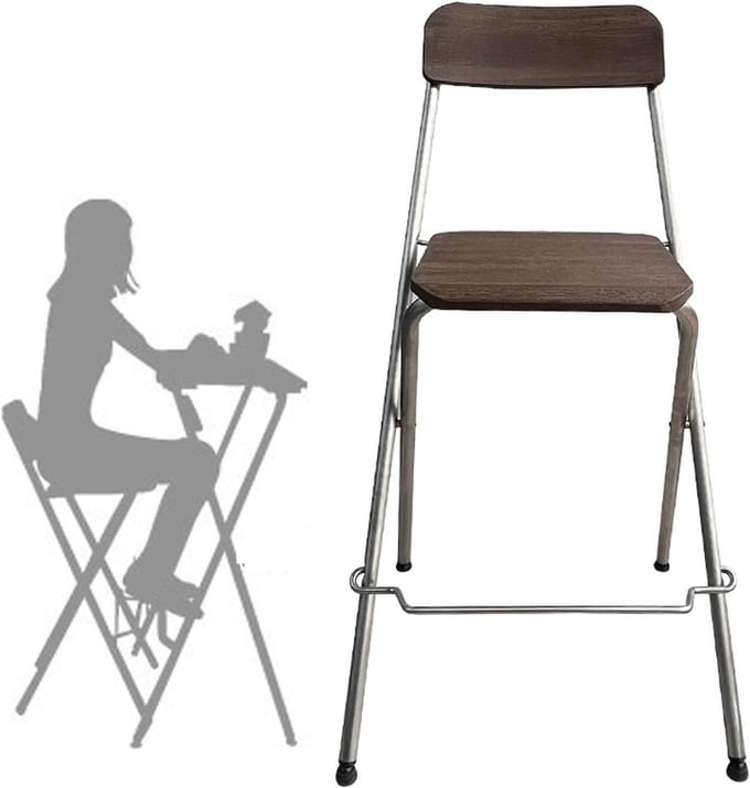Balkontafel Opvouwbaar - Leuningtafel Klapbaar - Buiten Zitten - Verstelbare Hoogte - 65cm Breed - Grijs
