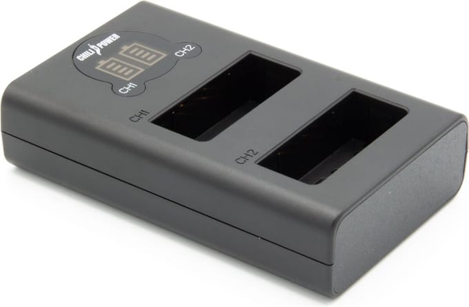 ChiliPower Panasonic DMW-BLG10 dubbellader voor 2 camera accu's (tegelijk)