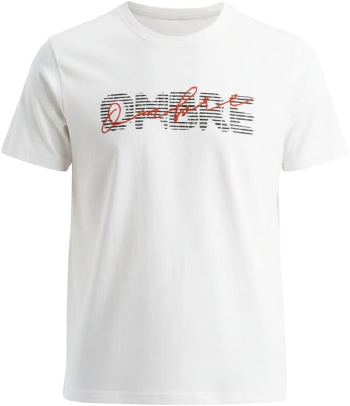 OMBRE T-shirt - Regular Fit - Katoen - Korte Mouw Wit S