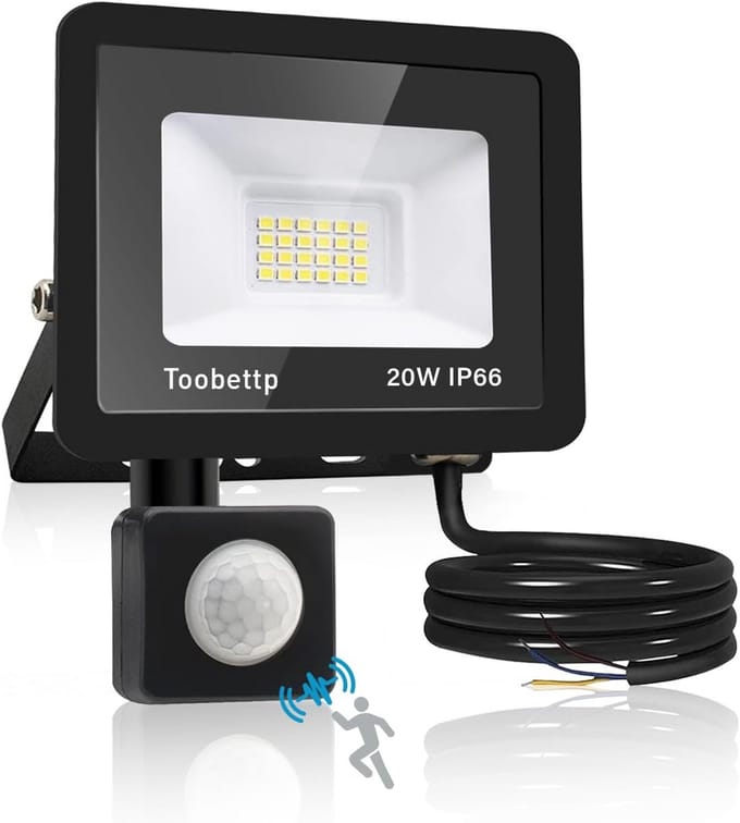 Krachtige LED Buitenlamp met Bewegingssensor 20W Daglicht Wit IP66