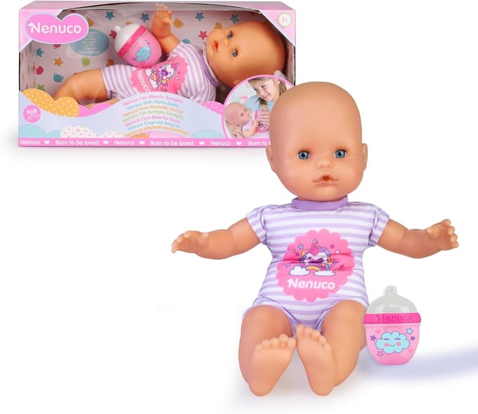 Nenuco babypop met rammelaar fles