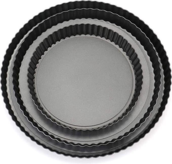 Krumble Quiche bakvorm set van 3 / Quichevorm / Bakvorm / Taartvorm / Bakblik- Antraciet