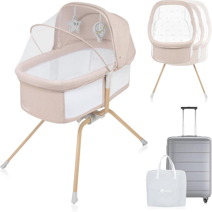 3-in-1 Inklapbaar Babybed met Schommelsysteem en Verstelbare Matras