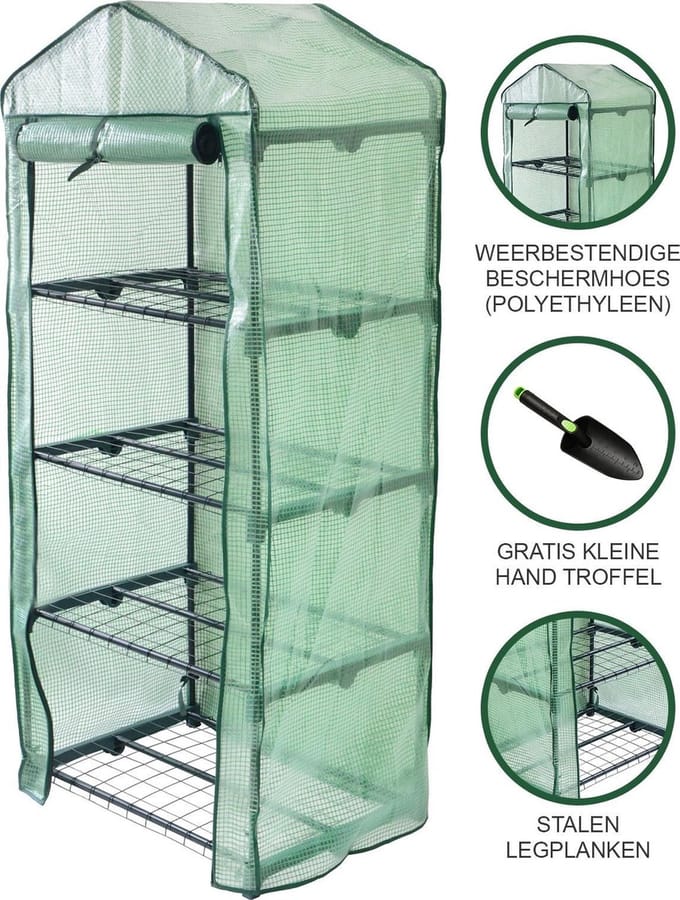 Mini broeikas - transparant - 69x49x160 cm - 4 verdiepingen