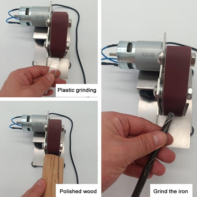 Multifunctionele slijpmachine Mini elektrische bandschuurmachine DIY polijst slijpmachine snijkanten Type4 zilver