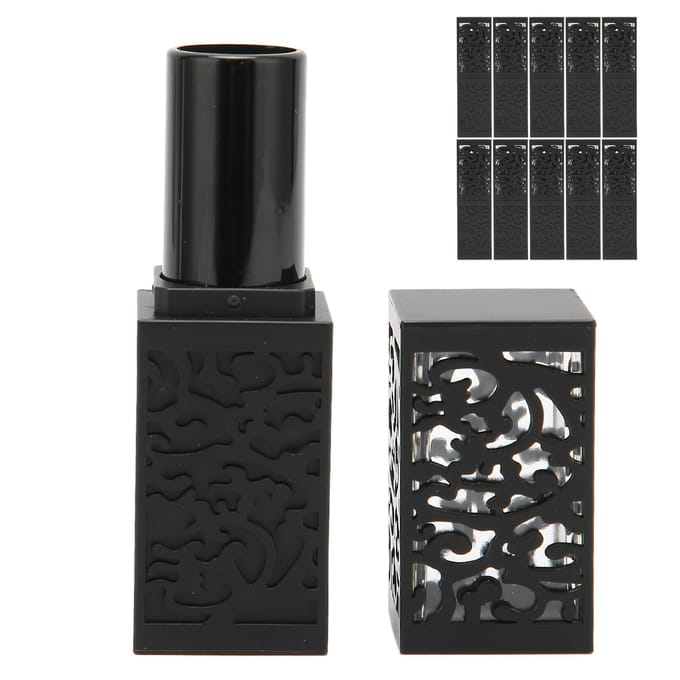 10 Stuks Lippenstiftkokers DIY Multifunctioneel Draagbaar Compact Hol Ontwerp Lippenbalsemkokers Voor Lichaamscrème black