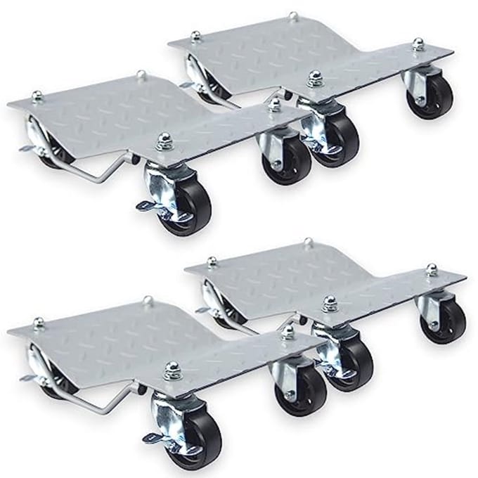 Set van 4 rolwagens voor voertuigen - Draaglast 680 kg - Maneuvreerhulp