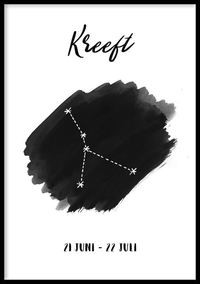 Sterrenbeeld kreeft Poster - 30x40cm – WALLLL