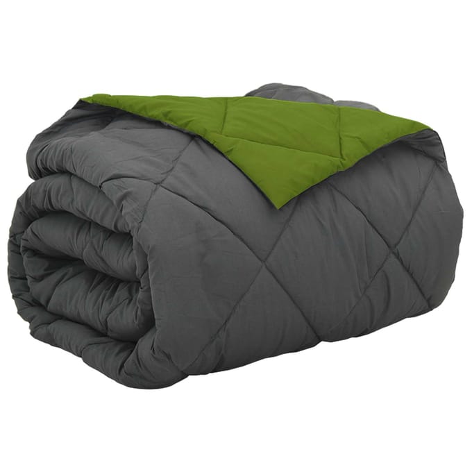 vidaXL - Volledig - Jaar - Dekbed - Groen - en - Antraciet - 200 - x - 200 - cm - Microvezel
