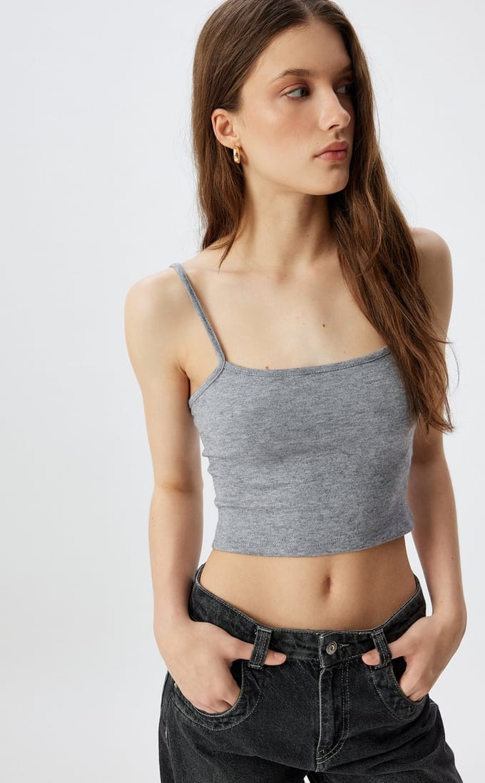 Touw kraag Normale lengte Tanktop