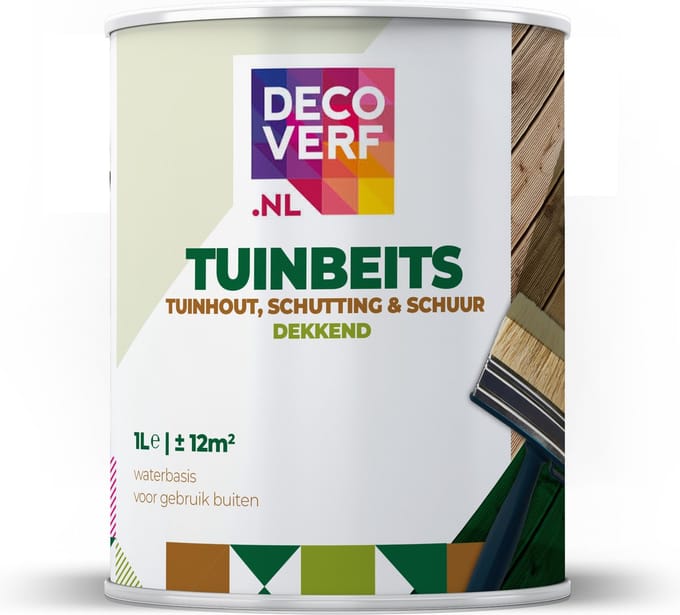 Decoverf tuin beits dekkend zijdeglans wit, 1L