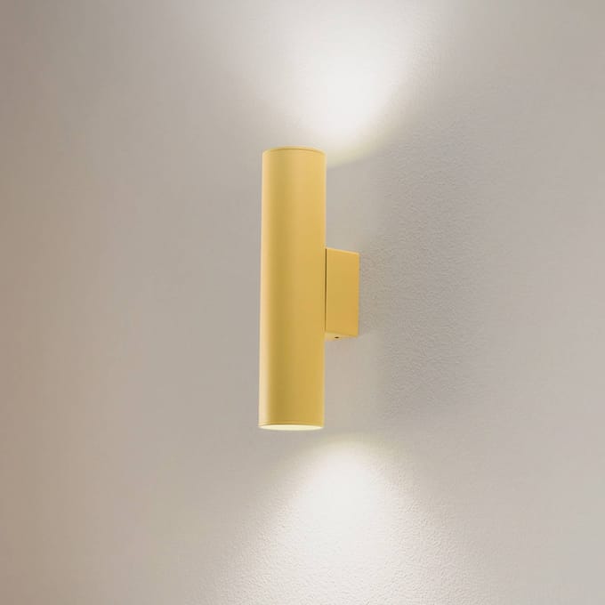 Argon Wandlamp Cerro, geel, staal, Ø 6 cm, omhoog/omlaag