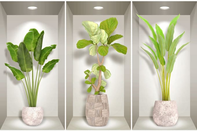 3D-effect bananenboomstickers 80 x 120 cm