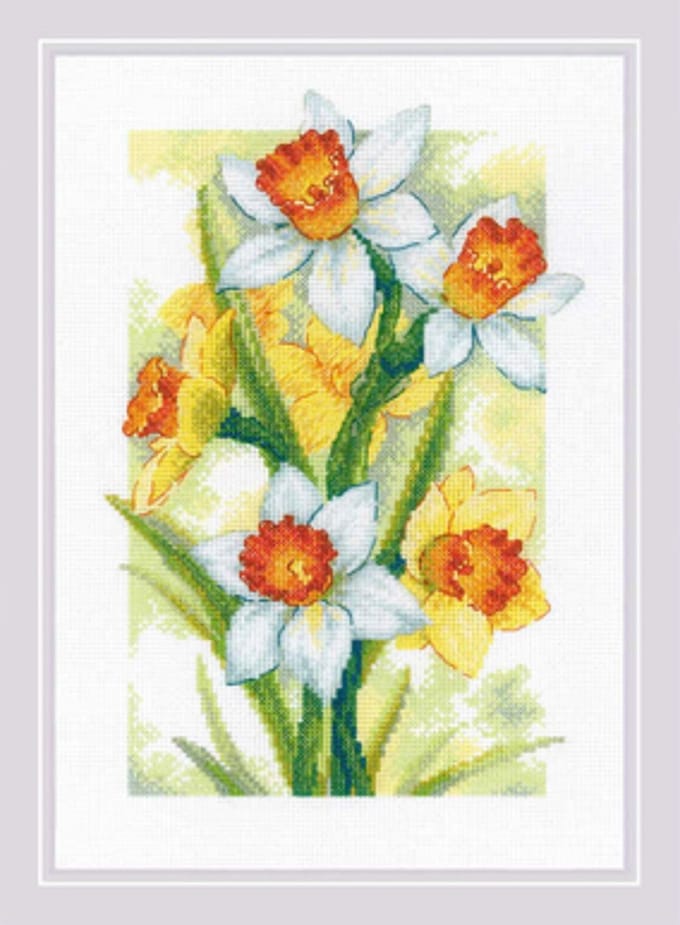 RIOLIS Spring Glow - Daffodils borduren (pakket) 2189