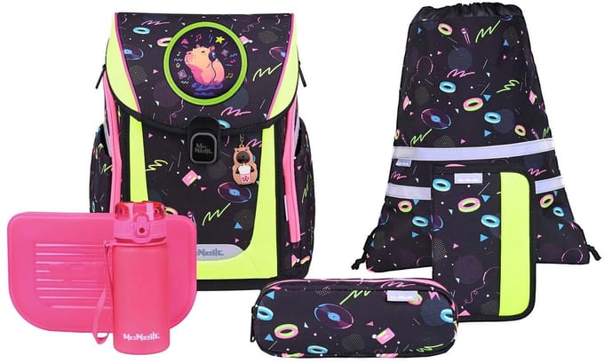 McNeill schooltas Primo Schoolbag Set 9-delig Capybar kleurrijke
