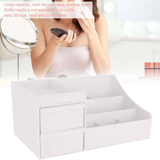Professionele Make-up Koffer Cosmetische Opbergdoos Bureau Beauty Organizer met LadeWit wit