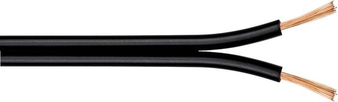 Luidspreker kabel (CU koper) - 2x 0,75mm² / zwart - 10 meter