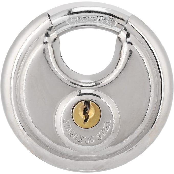 Stainless Steel Round shape Padlock Key for Outdoor Warehouse Fences Cabinet Locks white