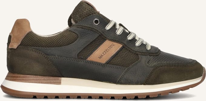 Mazzeltov Madrid Sneakers - Leer - Heren - Groen - Maat 40