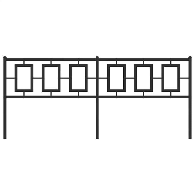 vidaXL - Vervangend - hoofdbord - 193 - cm - metaal - zwart