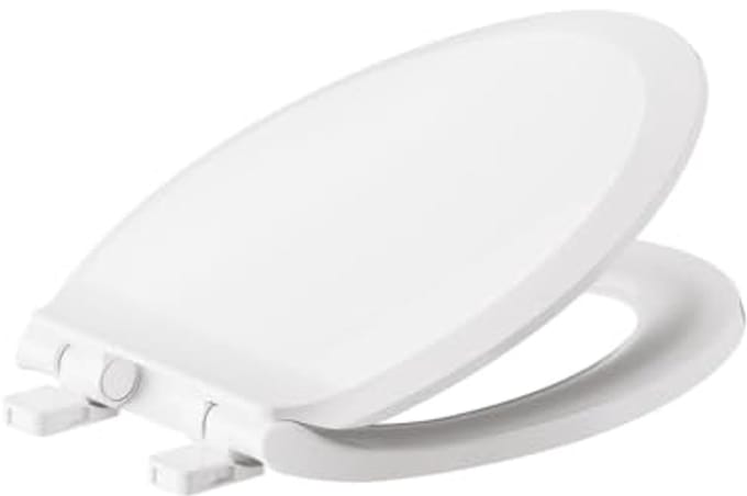 Toiletbril - Langwerpige Zitting - Badkamer Vernieuwen - Langzaam Sluitend - 47 cm - Wit